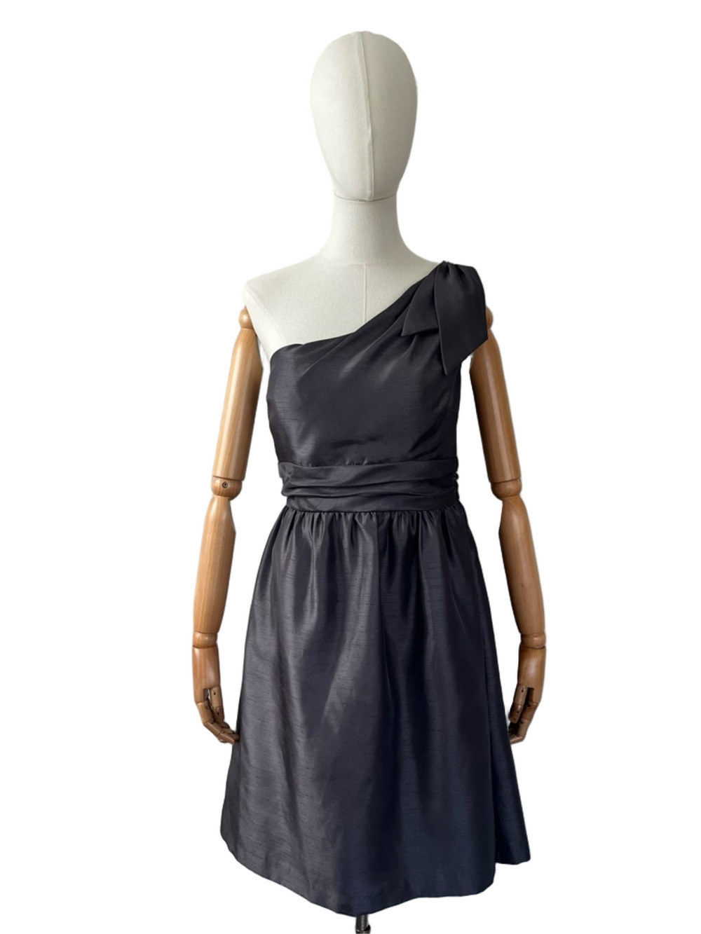 Jenny Yoo Charcoal One Shoulder Cocktail Dress A-Line Wedding Guest Size  8 - Picture 5 of 13